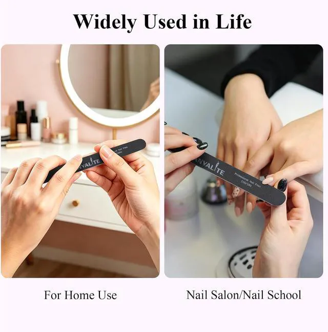 Alt view image 7 of 7 - Canvalite Nail File Set, 3 Different Grit Emery Boards for Natural Nails - 100/180 Girt for Shaping, 120/240 for Buffing, 80 Grit for Acrylic Nails, Washable Long-Lasting Fingernail Files for Home Use