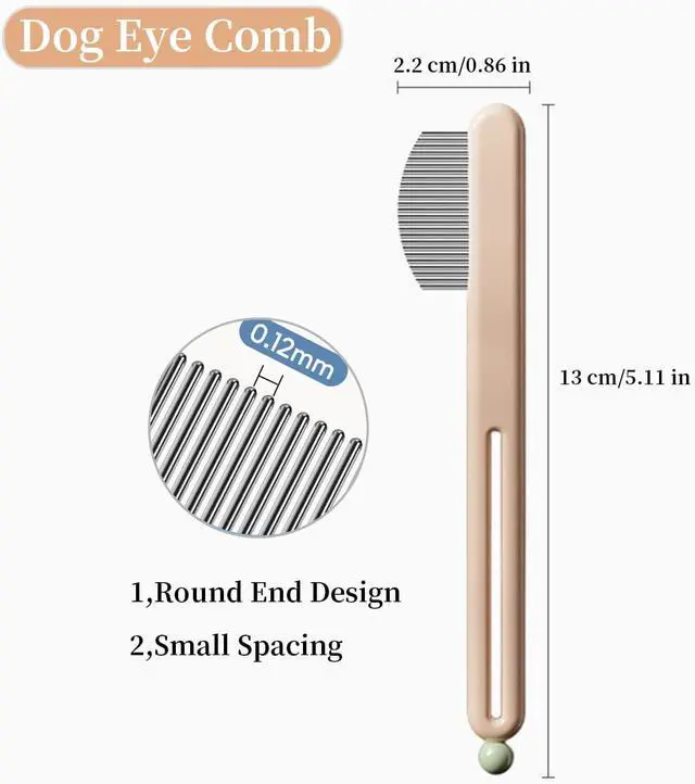 Alt view image 2 of 7 - Pet Eye Comb for Small Dogs Cats Face Eye Gunk Removal Tool (Pink) | Precision Tear Stain Comb, Fit Yorkie, Shih Tzu, Maltese, Maltipoo, Pomeranian , Puppy Starter Kit , Pet Supplies