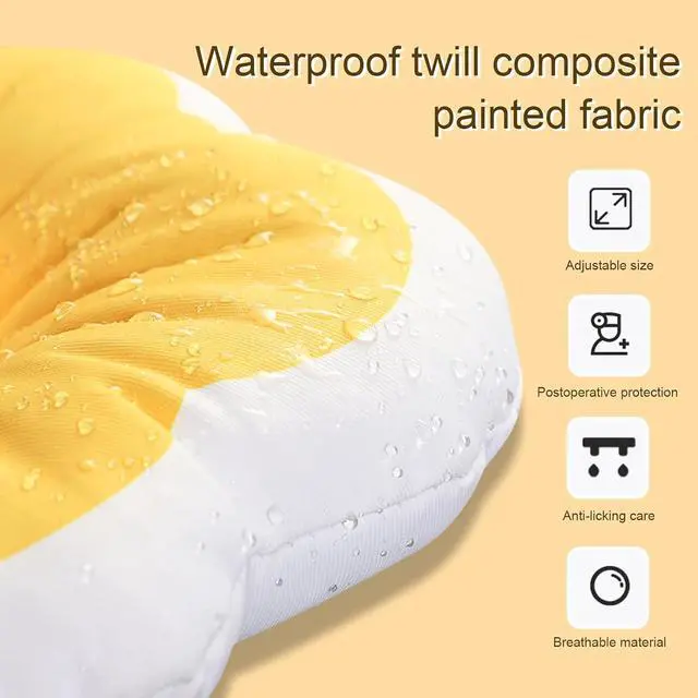 Alt view image 3 of 7 - Cute Flower Cone, Anti-Splashing Water Soft E Collar for Cats After Surgery, Neck Pillow for Cozy Sleep and Anti-Licking, Donut Cone for Puppies to Take Photos (Purple, S)