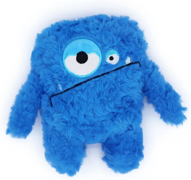 Main image of Monster Stuffed Squeaky Dog Toy, Crinkle Dog Plush Toy, Blue | Soft Lightweight Toy for Fetch and Chew, Interactive Outdoor Indoor Play for Tug, Birthday Gift, For Puppy Small Medium Dog