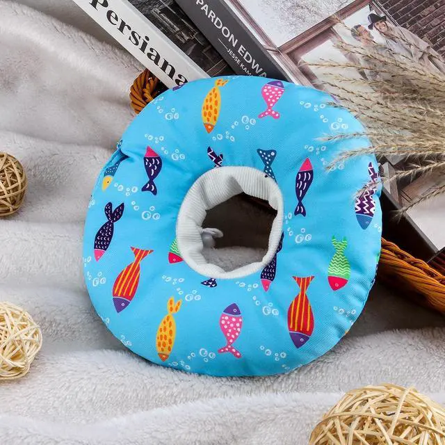 Alt view image 6 of 7 - Cat Cone Collar Soft Cute Adjustable Cat Donut Recovery Collar | Elizabethan Cats Cones to Stop Licking Comfortable Anti-Bite Neck Cone for Pet Kittens After Surgery