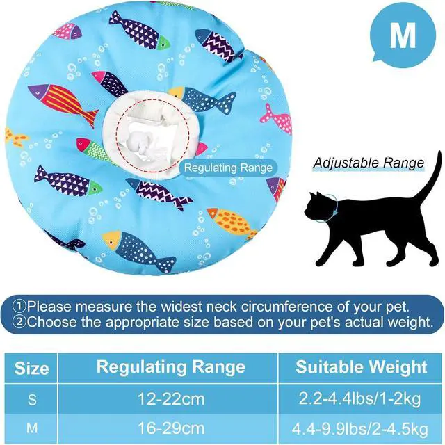 Alt view image 2 of 7 - Cat Cone Collar Soft Cute Adjustable Cat Donut Recovery Collar | Elizabethan Cats Cones to Stop Licking Comfortable Anti-Bite Neck Cone for Pet Kittens After Surgery