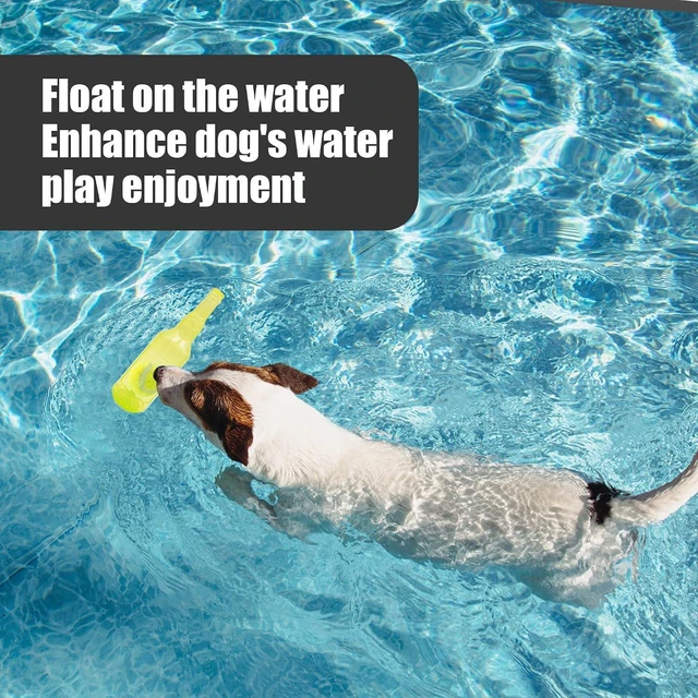 Alt view image 2 of 6 - Dog Squeaky Floating Toy for Small Medium Large Dogs Training Fetch Indestructible Dog Chew Toys Indoor Pool Beach Outdoor Pet Supplies Yellow S