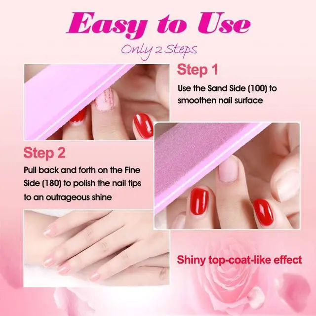 Alt view image 6 of 7 - Nail Buffers of Sponge Nail File Double Sides Design 100/180 Grit, Nail Buffer for Acrylic Nails Professional Manicure Nail Tools Color Purple Pack of 10pcs
