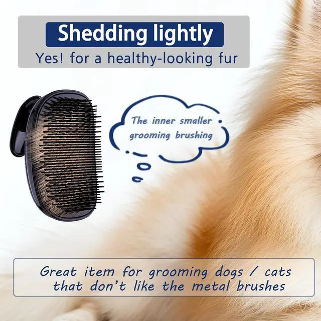 Alt view image 4 of 7 - All-purpose Dog Shampoo Bath Brush,Pet Grooming & Soothing Massage Silicone Brush,Fits Ergonomically in the Hand for Long Short Haired Dogs and Cats(Black Purple)