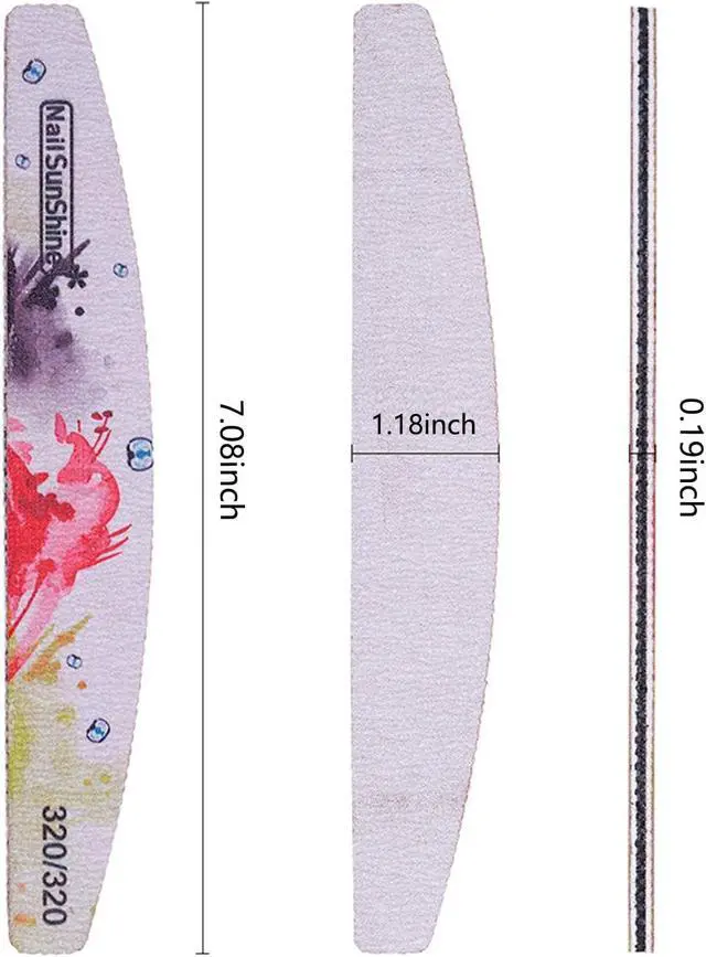 Alt view image 2 of 7 - 6 PCS Different Grit Nail Files and Buffers, Flower Pattern | Emery Board (80-320 Grit) Professional Manicure Tools for Home and Salon Use