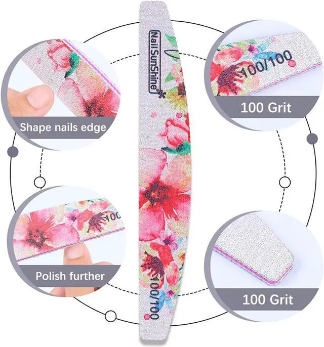 Alt view image 3 of 7 - 6 PCS Different Grit Nail Files and Buffers, Flower Pattern | Emery Board (80-320 Grit) Professional Manicure Tools for Home and Salon Use