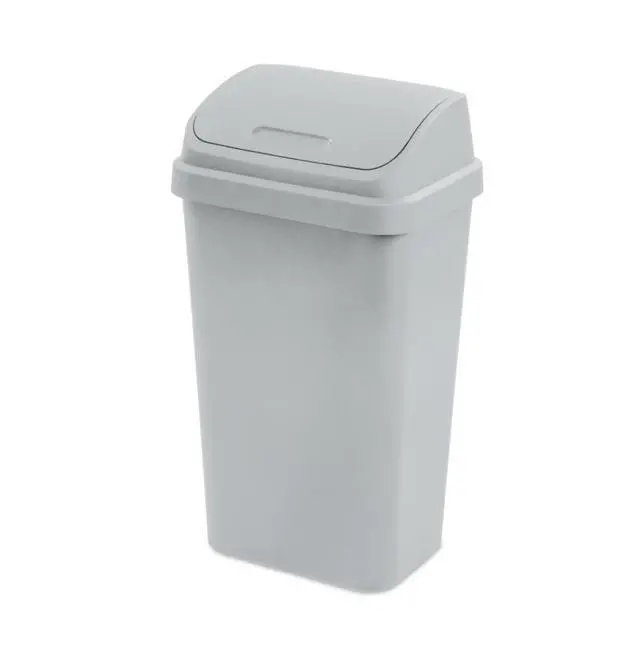 Alt view image 2 of 7 - Sterilite Kitchen Trash Can, 13 Gallon Plastic Garbage Bin with Swing Top Lid, Light Gray