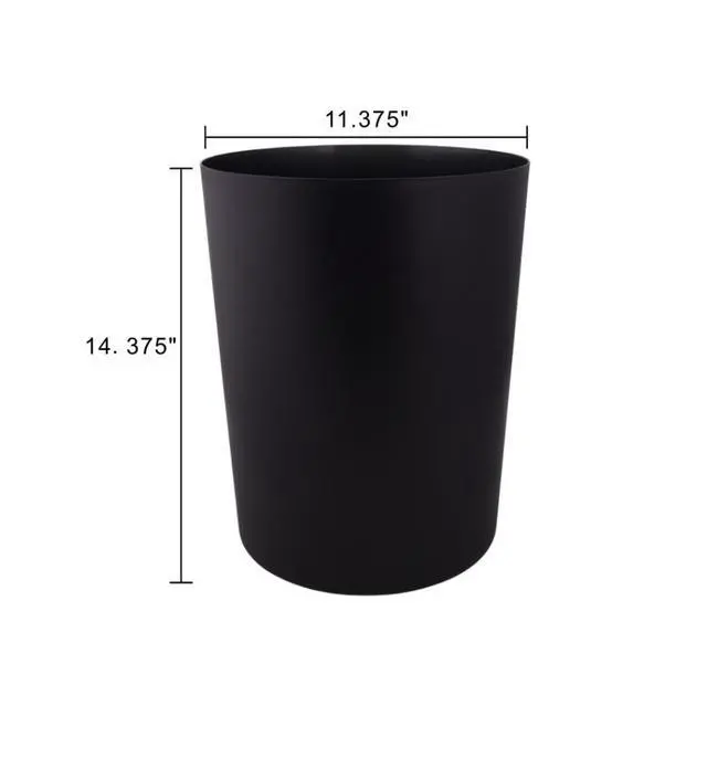 Alt view image 2 of 5 - Mainstays 5 Gallon Plastic Wastebasket, Open Top, Matte Black
