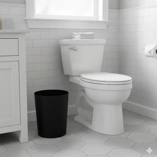 Alt view image 4 of 5 - Mainstays 5 Gallon Plastic Wastebasket, Open Top, Matte Black