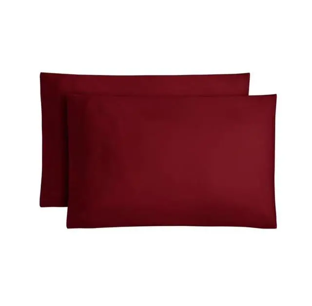 Alt view image 4 of 4 - Mainstays, 300 Thread Count, Cotton Blend, Percale, Easy Care, Adult / Teen, 2 Pillowcases, Merlot, Standard / Queen