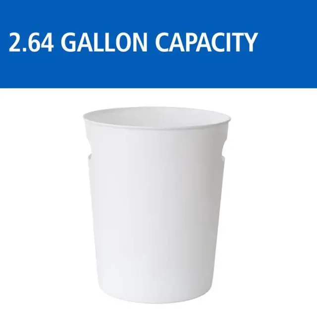 Alt view image 2 of 5 - Mainstays Basic Plastic Wastebasket, 2.64 gal, with Cut-Out Handles, White