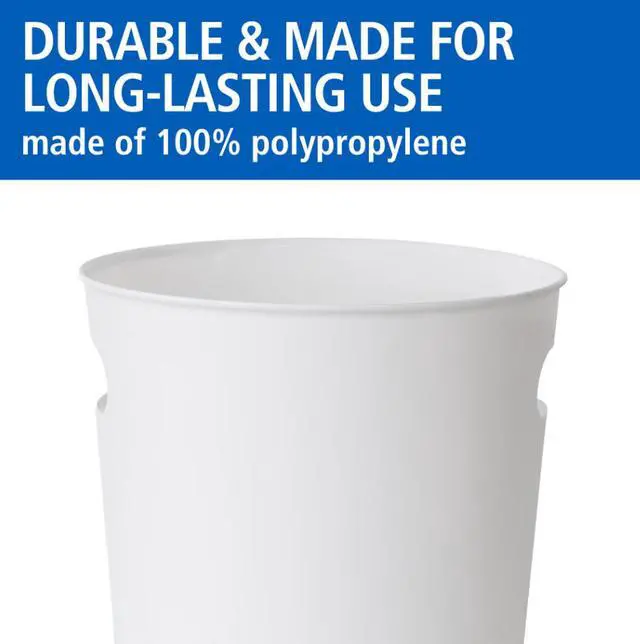 Alt view image 5 of 5 - Mainstays Basic Plastic Wastebasket, 2.64 gal, with Cut-Out Handles, White