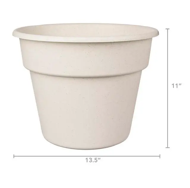 Alt view image 5 of 5 - Mainstays Flint Round Resin Planter, Vanilla Dream, 10.5 in H x 13.5 in W x 10.5 in L