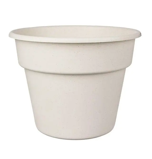 Alt view image 3 of 5 - Mainstays Flint Round Resin Planter, Vanilla Dream, 10.5 in H x 13.5 in W x 10.5 in L