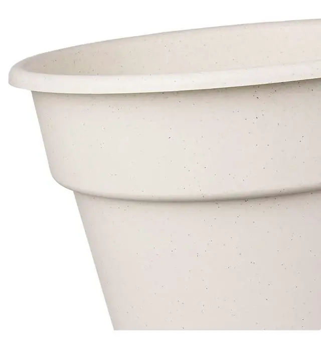 Alt view image 4 of 5 - Mainstays Flint Round Resin Planter, Vanilla Dream, 10.5 in H x 13.5 in W x 10.5 in L