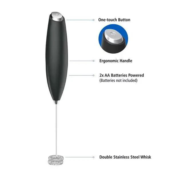 Alt view image 2 of 6 - Mainstays Milk Frother, Battery-Powered Handheld Milk Frother Wand