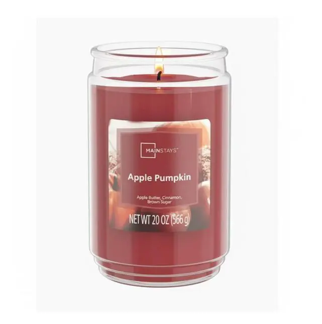 Alt view image 2 of 4 - Mainstays Apple Pumpkin Single-Wick Scented Glass Jar Candle, 20 oz