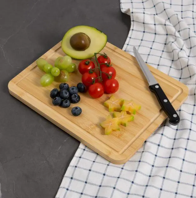 Alt view image 2 of 13 - Mainstays Bamboo Cutting Board, 8.5 x 11, with Juice Groove and Non-Slip Feet