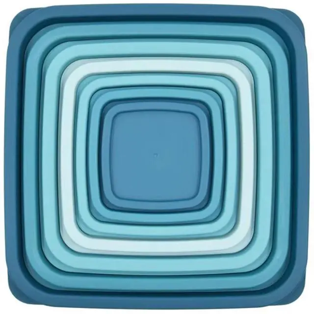 Alt view image 3 of 5 - Mainstays 14 Piece Teal Plastic Food Storage Set, Teal Ombre, Ideal Use for Meal Prep and Batch Cooking