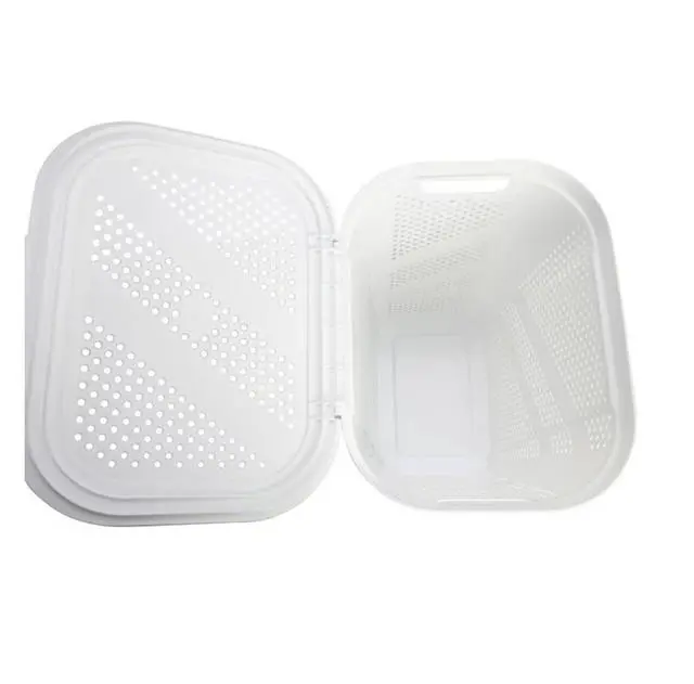 Alt view image 5 of 6 - Mainstays Plastic Rectangular Hinged-Lid Laundry Hamper, White, Adult