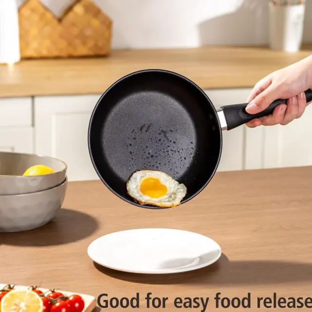 Alt view image 3 of 6 - Mainstays 8" Non-Stick Aluminum Skillet Black Dishwasher Safe