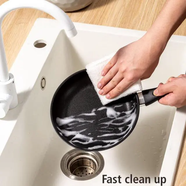 Alt view image 2 of 6 - Mainstays 8" Non-Stick Aluminum Skillet Black Dishwasher Safe