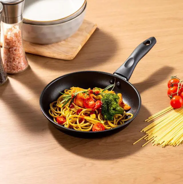 Main image of Mainstays 8" Non-Stick Aluminum Skillet Black Dishwasher Safe