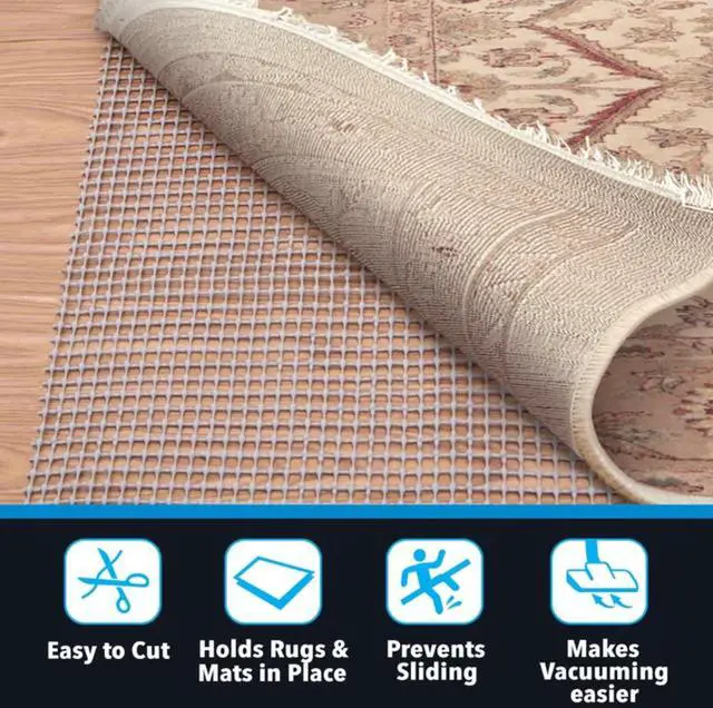 Alt view image 4 of 7 - Mainstays Non-Skid Non-Slip Rug Pad, Gray, 2' x 6'