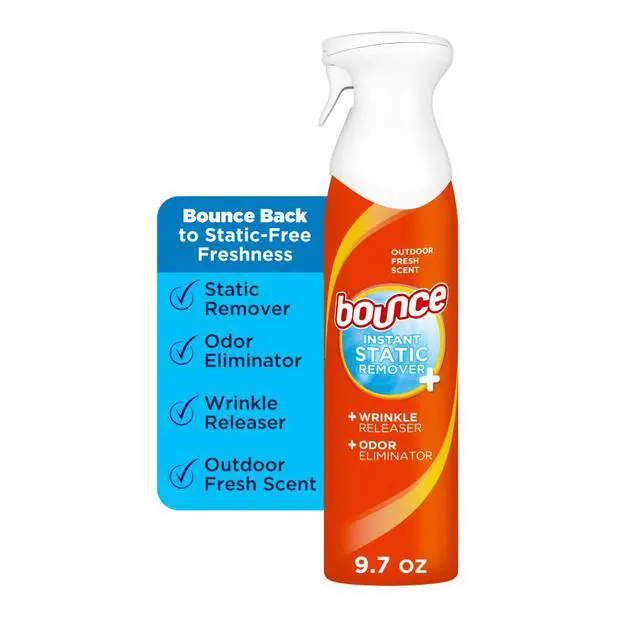 Alt view image 2 of 7 - Bounce Rapid Touch-Up 3 in 1 Static Remover, Wrinkle Releaser, Fabric Refreshing Odor Eliminator, Fresh Scent, 9.7 oz