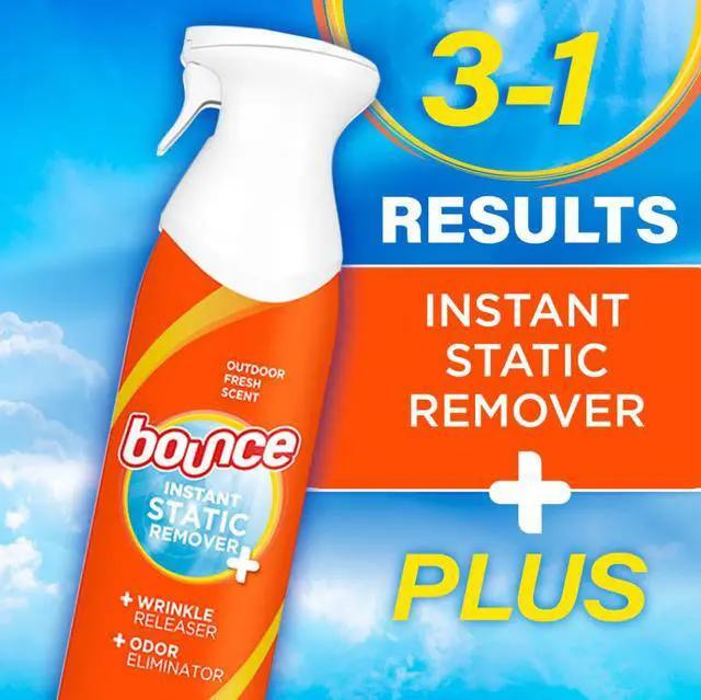 Alt view image 3 of 7 - Bounce Rapid Touch-Up 3 in 1 Static Remover, Wrinkle Releaser, Fabric Refreshing Odor Eliminator, Fresh Scent, 9.7 oz