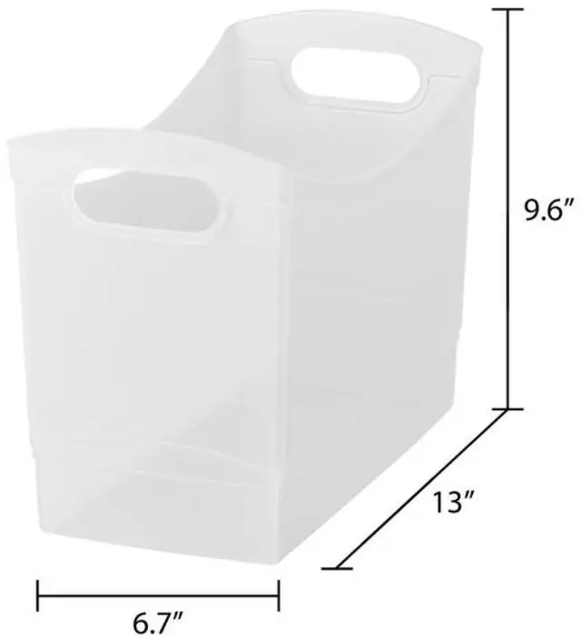 Alt view image 10 of 13 - 12 Quart Clear Narrow Plastic Storage Bin,OpenTop Stackable Organizer Container With BuiltIn Handles,for Pantry,Office,Toys & Household Supplies,12.9"×6.7"×9.6"