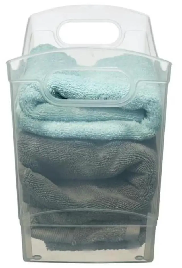 Alt view image 13 of 13 - 12 Quart Clear Narrow Plastic Storage Bin,OpenTop Stackable Organizer Container With BuiltIn Handles,for Pantry,Office,Toys & Household Supplies,12.9"×6.7"×9.6"