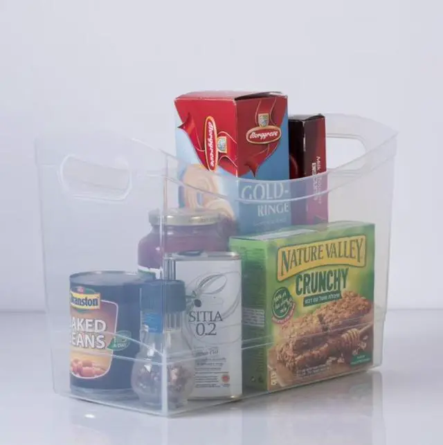 Alt view image 12 of 13 - 12 Quart Clear Narrow Plastic Storage Bin,OpenTop Stackable Organizer Container With BuiltIn Handles,for Pantry,Office,Toys & Household Supplies,12.9"×6.7"×9.6"