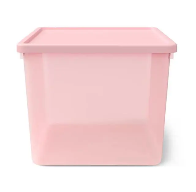 Alt view image 6 of 6 - Mainstays Kids Large Plastic Storage Bin with Lid, Pink