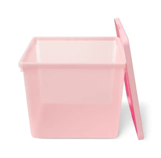 Alt view image 4 of 6 - Mainstays Kids Large Plastic Storage Bin with Lid, Pink