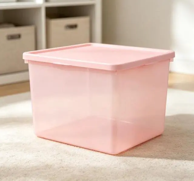 Main image of Mainstays Kids Large Plastic Storage Bin with Lid, Pink
