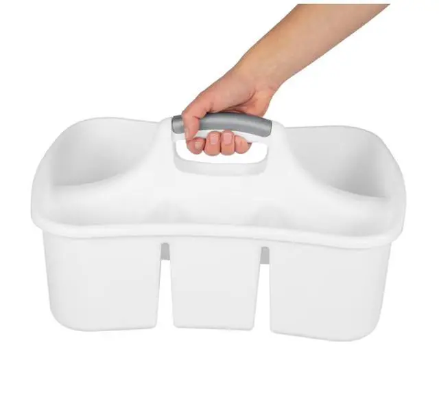 Alt view image 6 of 7 - Sterilite Divided Ultra Caddy, Easy Carry, Handy Plastic Utility Storage, White