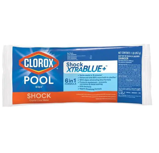 Alt view image 2 of 5 - Clorox Pool&Spa Shock XtraBlue+ Granules Swimming Pool Shock, 1lb for sanitization