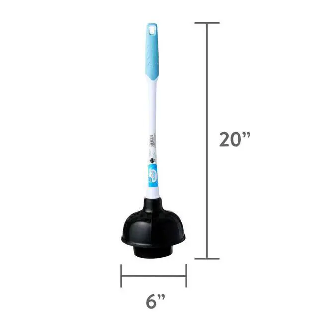 Alt view image 2 of 3 - Great Value Deluxe Toilet Plunger with 16-in Ergonomic Plastic Handle, 1 Each