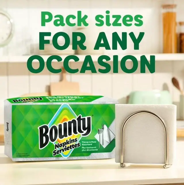 Alt view image 5 of 6 - Bounty Everyday Disposable Paper Napkins, White, 400 Count Napkins