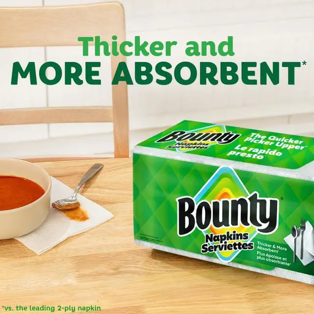 Alt view image 2 of 6 - Bounty Everyday Disposable Paper Napkins, White, 400 Count Napkins