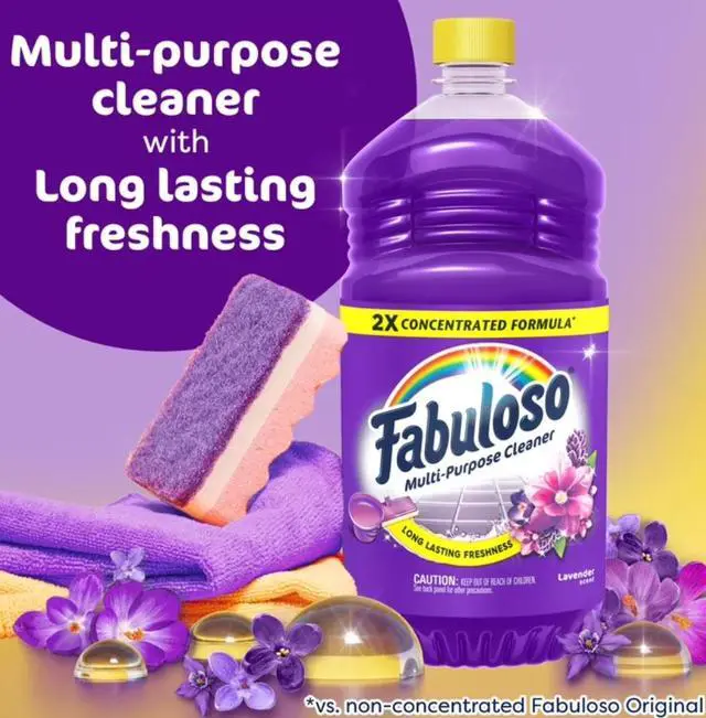 Alt view image 4 of 6 - Fabuloso 2X Multi-Purpose Cleaner, No Rinse Floor Cleaner, Lavender Scent, 56 fl oz