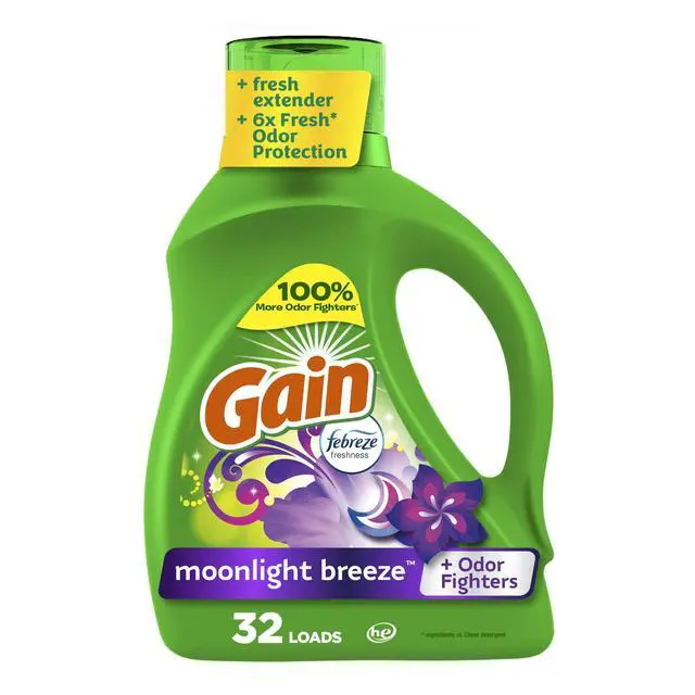 Alt view image 4 of 6 - Gain Laundry Detergent Liquid with Odor Fighters, Moonlight Breeze Scent, 46 fl oz, 32 Loads