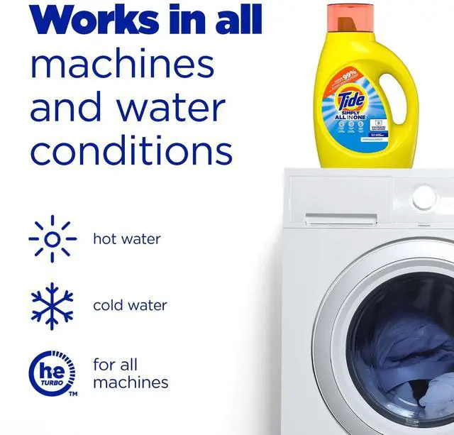 Alt view image 6 of 7 - Tide Simply Liquid Laundry Detergent, Refreshing Breeze Scent, 84 fl oz, 64 Loads
