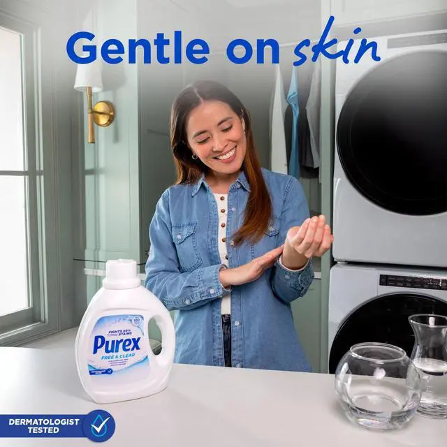 Alt view image 7 of 7 - Purex Free & Clear Liquid Detergent, Sensitive Skin, 66 fl oz, 58 loads