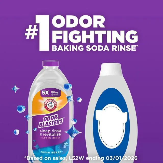 Main image of ARM & HAMMER Odor Blasters Deep Rinse and Revitalize Fabric Rinse, Fresh Burst, 28 fl oz