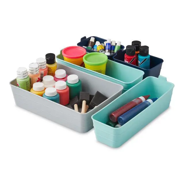 Alt view image 5 of 6 - Mainstays 5-Piece Flexible Plastic Drawer Organizer Set, Assorted Colors