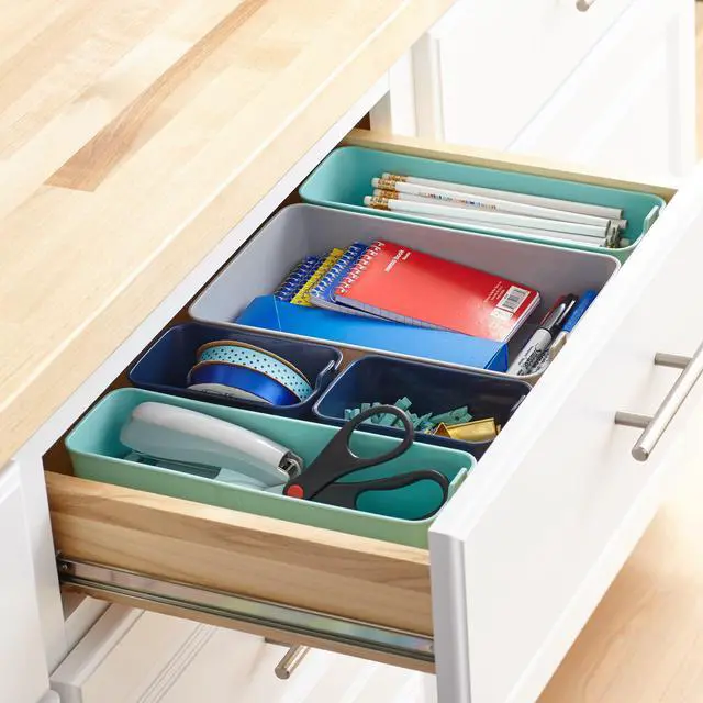 Alt view image 6 of 6 - Mainstays 5-Piece Flexible Plastic Drawer Organizer Set, Assorted Colors