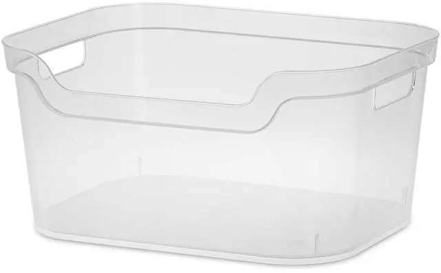 Alt view image 3 of 6 - Mainstays Large Open Bin with Scoop Front, Clear Plastic
